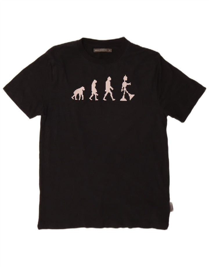 French Connection Camiseta gráfica para mujer Top UK 44 Mediano Algodón negro