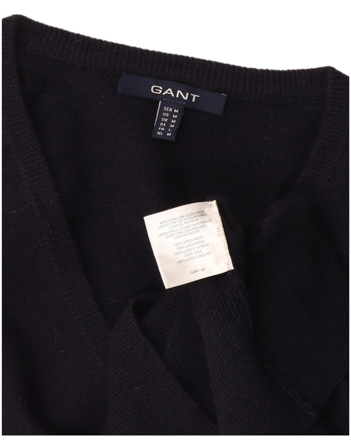 Gant Suéter tipo jersey con cuello en V para mujer UK 44 Mediano Lana negra