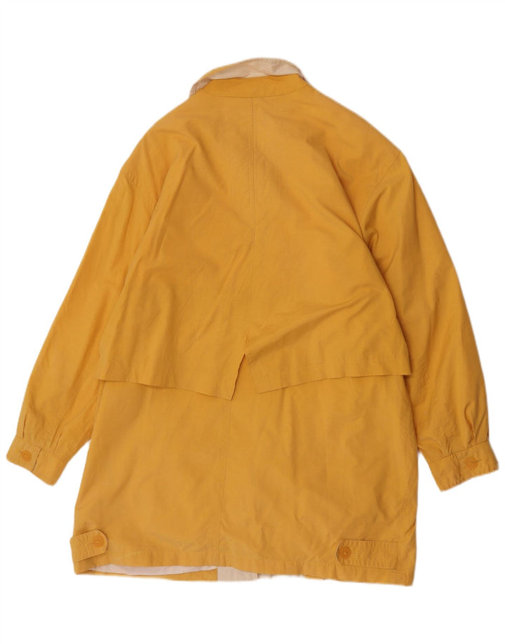 Vintage mujer oversize gabardina Reino Unido 14 algodón amarillo grande