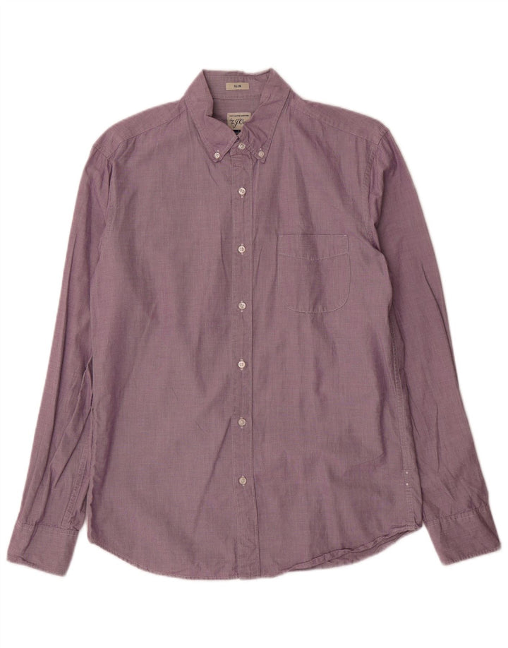 J. CREW Camisa ajustada para hombre de algodón morado medio