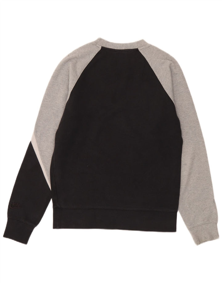 Nike Sudadera con gráfico y diseño tipo jersey de algodón color block en negro pequeño para hombre