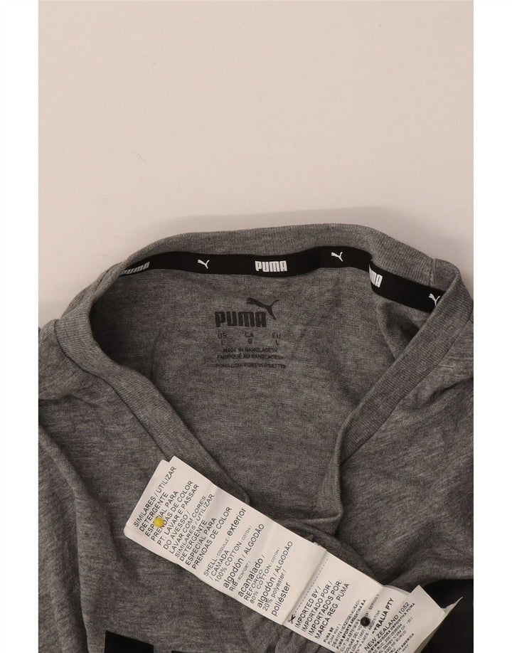 Puma - Camiseta gráfica para hombre, talla grande, algodón gris