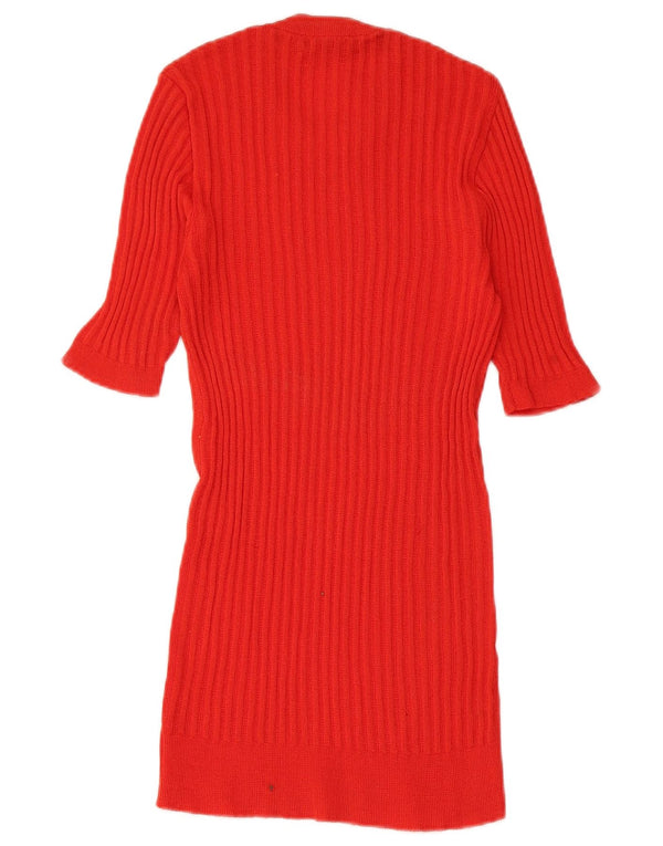 VINTAGE Blusa de punto para mujer Top UK 8 Pequeño Rojo