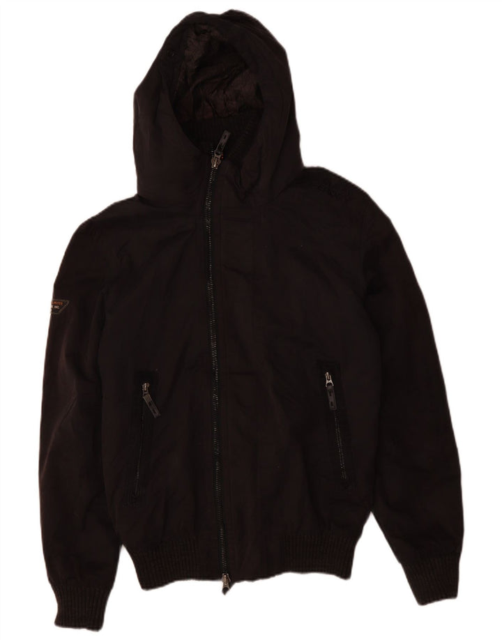 Superdry Chaqueta Bomber Con Capucha Para Hombre UK 36 Small Poliéster Negro