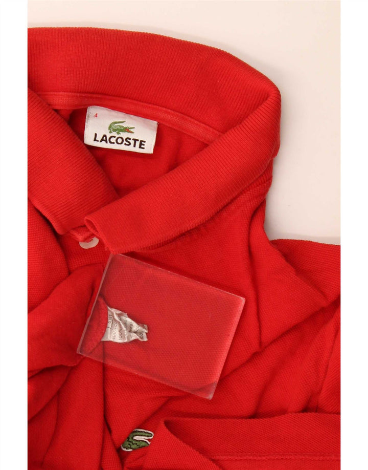Polo Lacoste para hombre talla 4 mediano algodón rojo