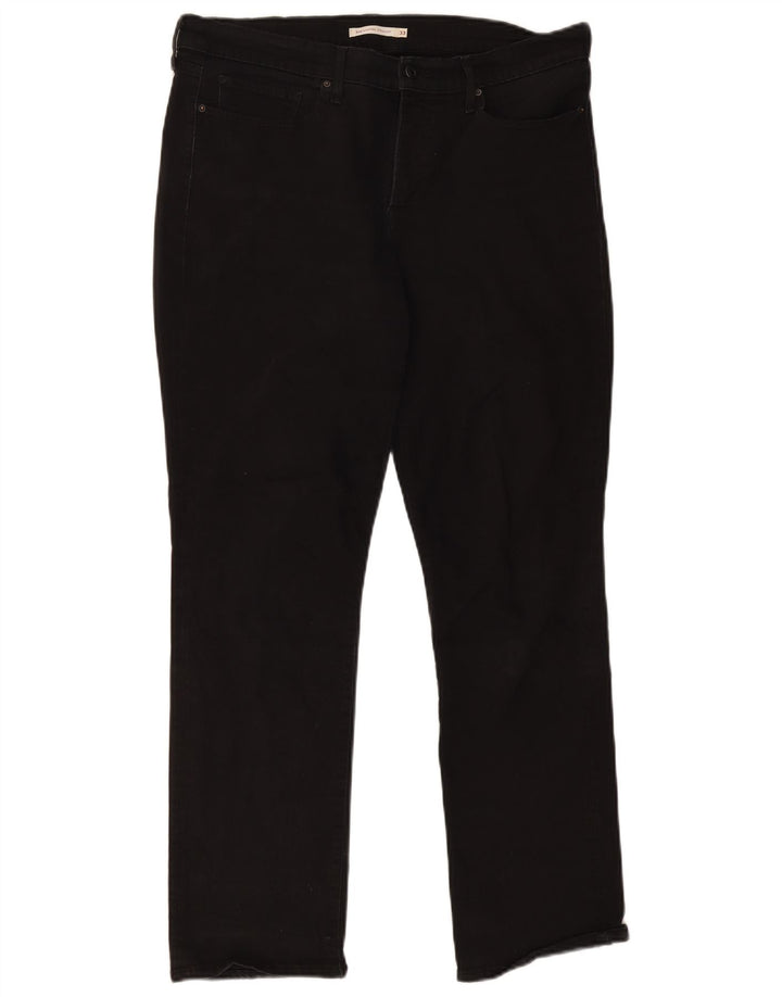 LEVI'S Mujer 314 Shaping Straight Jeans W33 L30 Negro