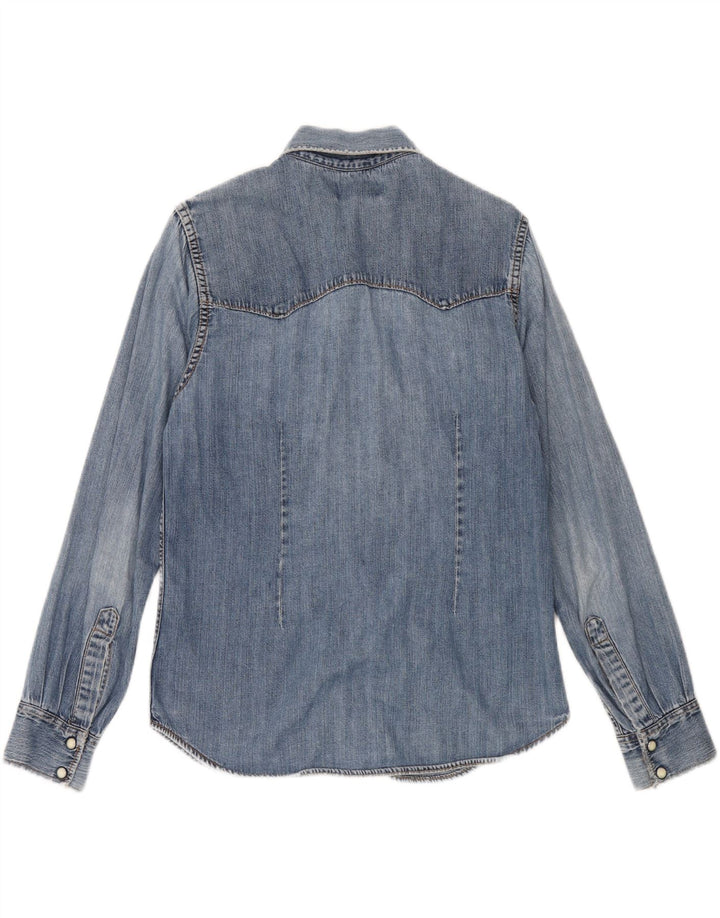 LEE Womens Denim Shirt UK 14 Medium Blue Cotton Vintage Lee and Second-Hand Lee from Messina Hembry 