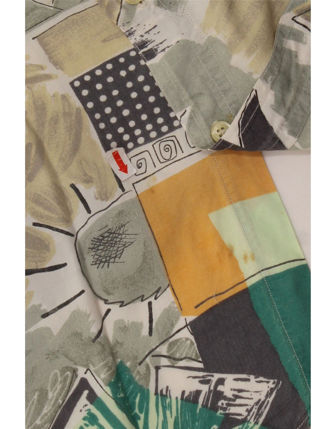 RODRIGO Camisa Manga Corta Hombre Talla 16 41 Grande Multicolor Geométrico