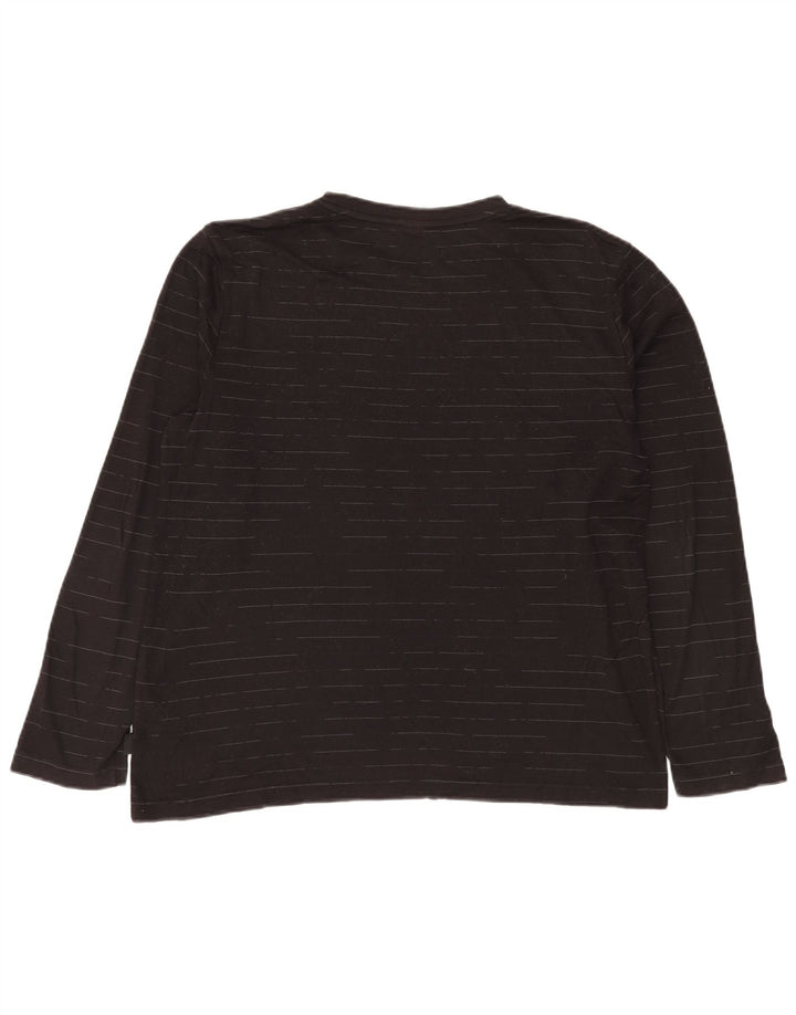 Camiseta HUGO BOSS para hombre de manga larga de algodón a rayas negras grandes