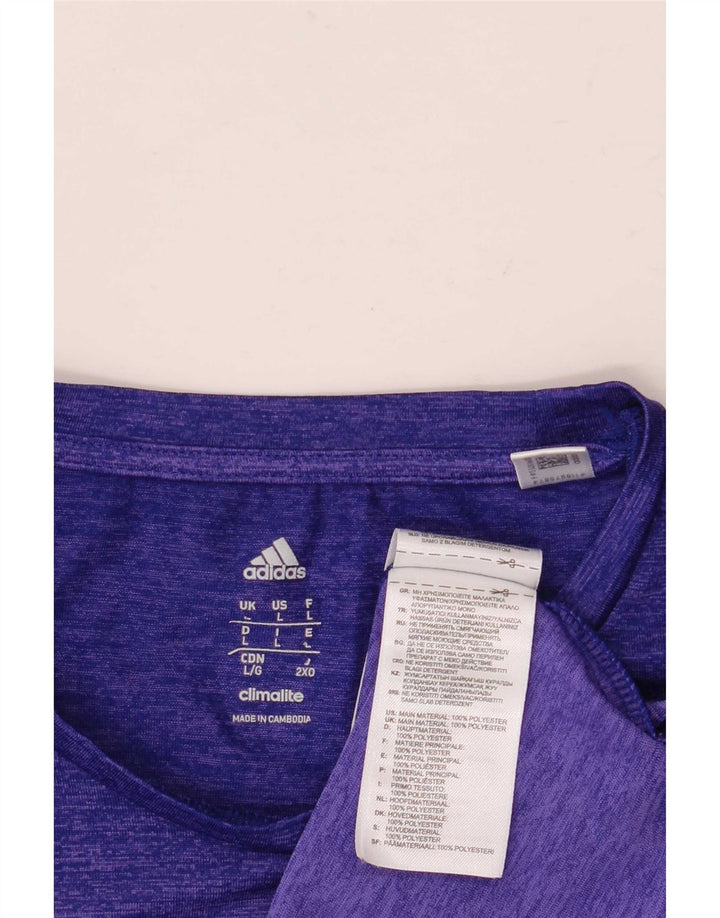 Adidas Mens Climalite Camiseta Top Grande Púrpura Moteado Poliéster