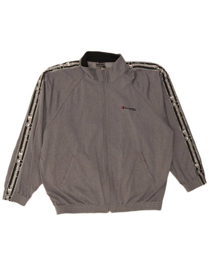 Champion Chaqueta de chándal gráfica para hombre XL Poliéster con bloques de color gris
