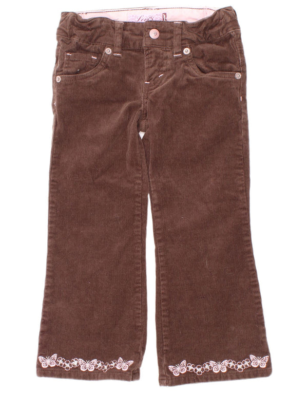 Levi's Pantalones de pana de pierna ancha para niñas 3-4 años W22 L16 Algodón marrón
