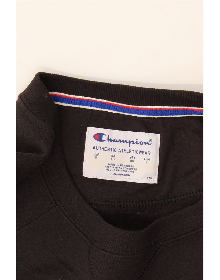 CHAMPION Sudadera gráfica para hombre Jersey Pequeño Poliéster negro