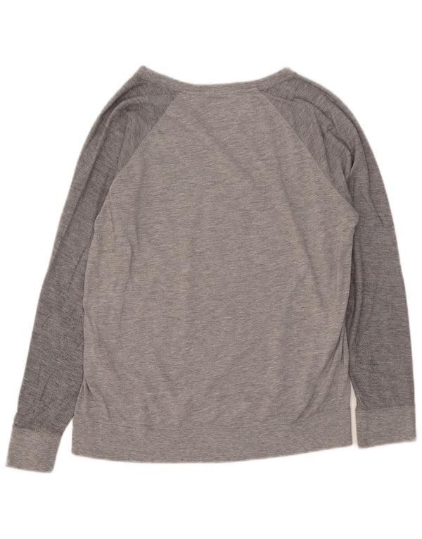 Tommy Hilfiger Top gráfico para mujer de manga larga UK 44 Algodón gris medio