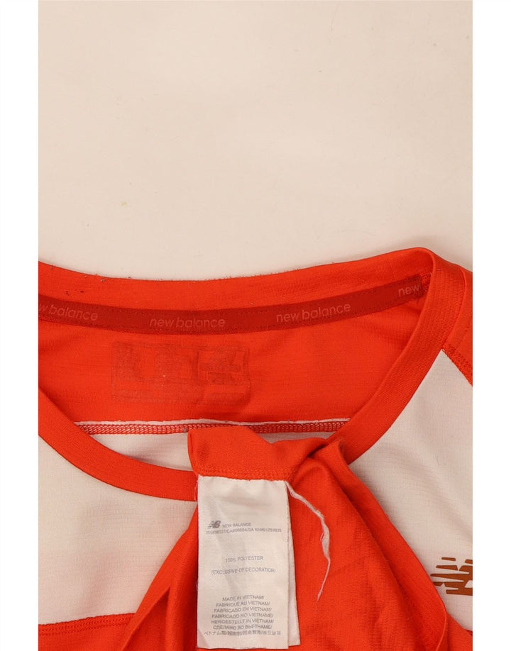 New Balance Hombre Camiseta Top Medium Naranja Colorblock Poliéster