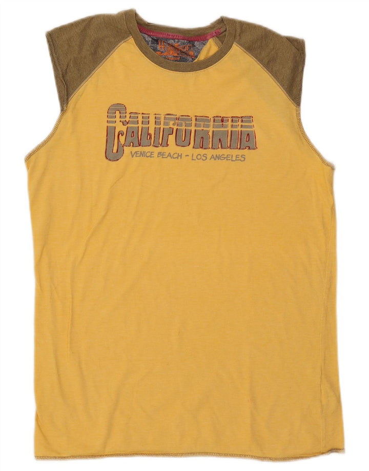 Tommy Hilfiger Top de Chaleco Gráfico para Hombre, Talla Mediana, Color Amarillo combinando políester
