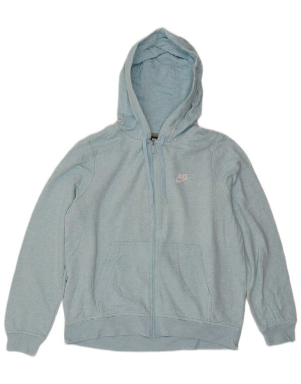 Nike - Sudadera con capucha y cremallera para mujer, talla grande, algodón moteado azul