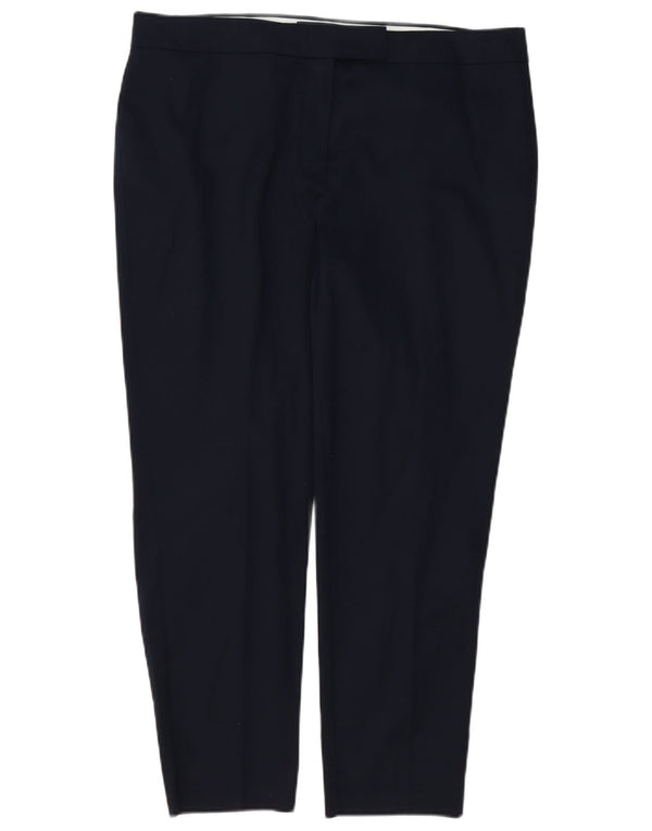 MARKS & SPENCER Pantalones informales ajustados para mujer UK 40 Large W36 L26 Azul marino