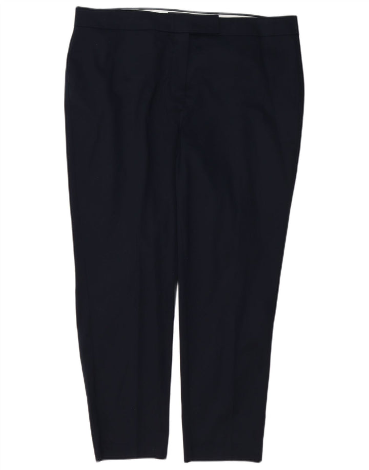 MARKS & SPENCER Pantalones informales ajustados para mujer UK 40 Large W36 L26 Azul marino