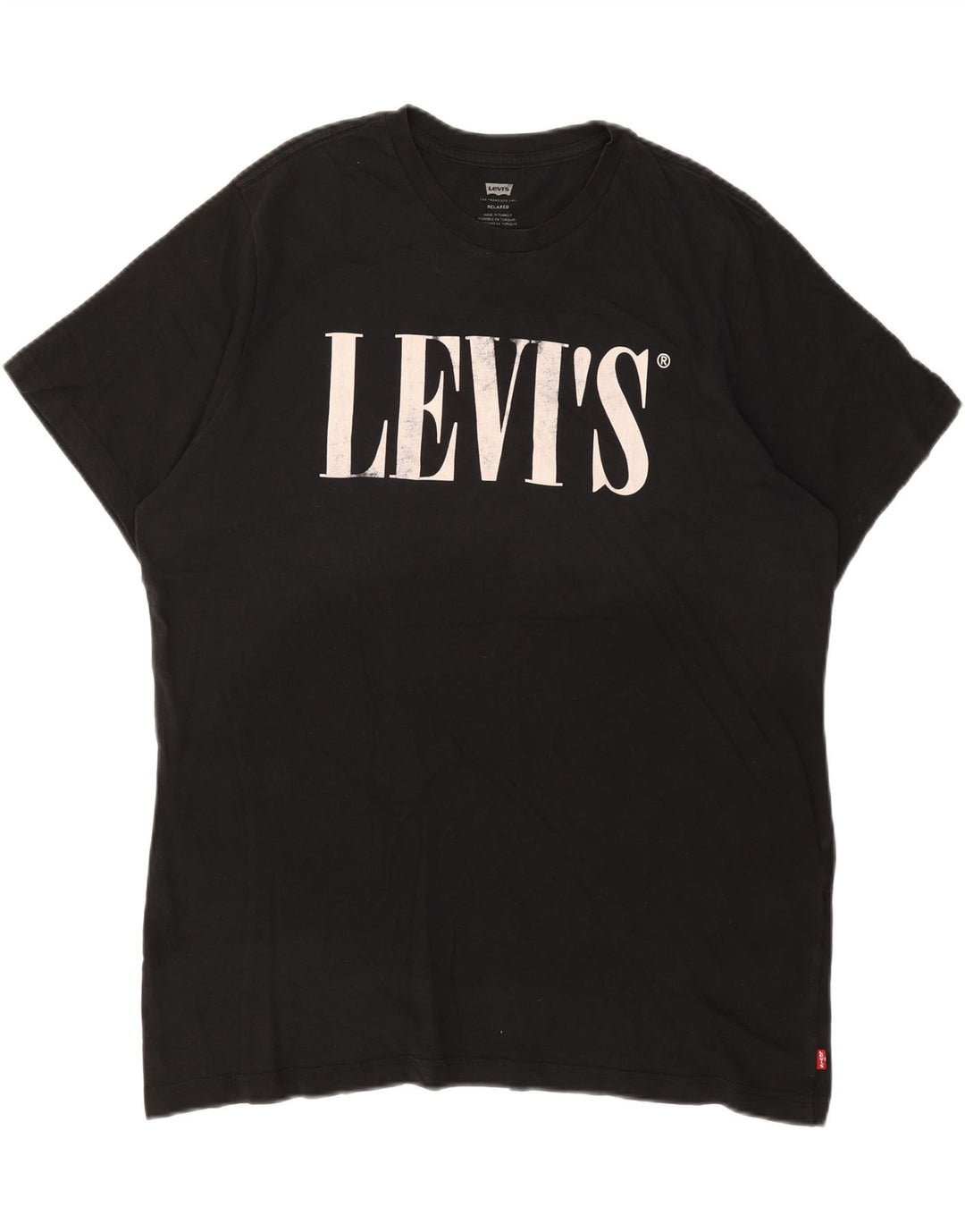 LEVI'S Mens Relaxed Graphic T-Shirt Top Medium Black Cotton