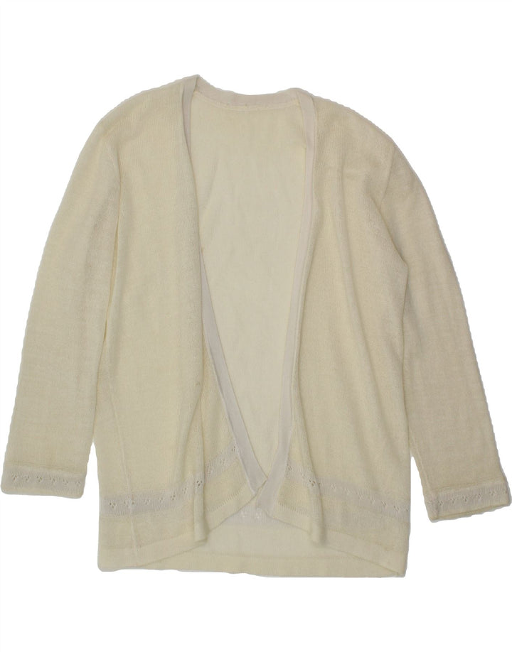 VINTAGE Womens Open Cardigan Sweater UK 18 XL White Vintage Vintage and Second-Hand Vintage from Messina Hembry 