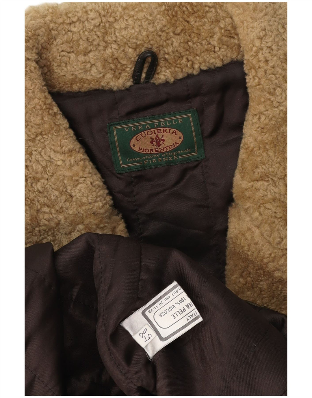 LAVORAZIONE ARTIGIANALE Chaqueta de cuero para hombre UK 40 Cuero marrón grande