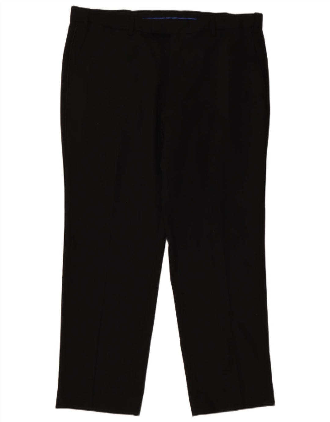 Marks & Spencer Pantalones de traje rectos de corte regular para hombre W38 L29 Lana negra