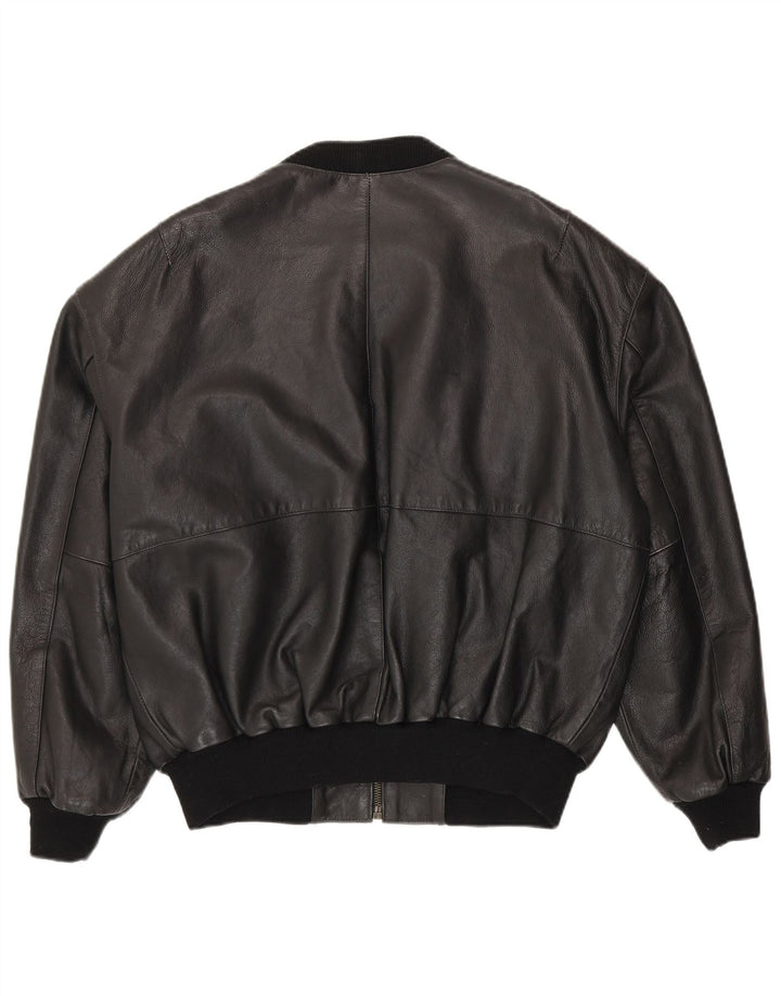 Gipsy Chaqueta de cuero para hombre UK 40 Large Cuero negro
