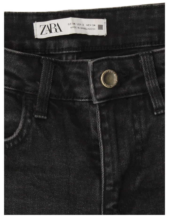 Vaqueros Zara Mujer Crop Bootcut EU 34 2XS W24 L25 Gris