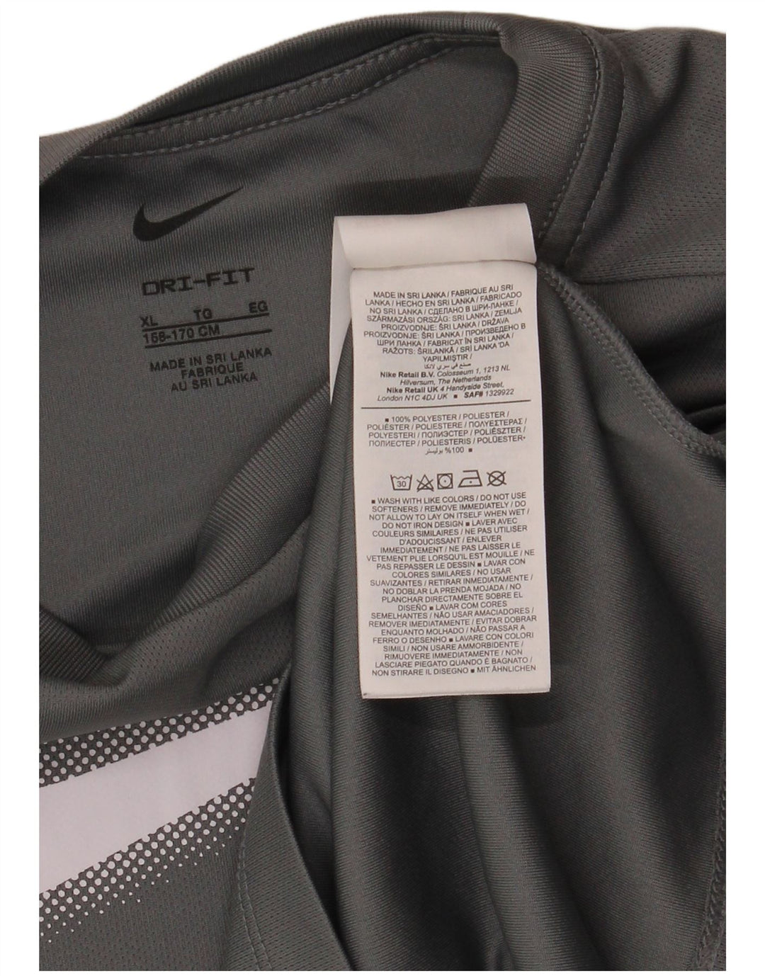 NIKE Camiseta Dri Fit Graphic para niño 13-14 años XL Gris Poliéster