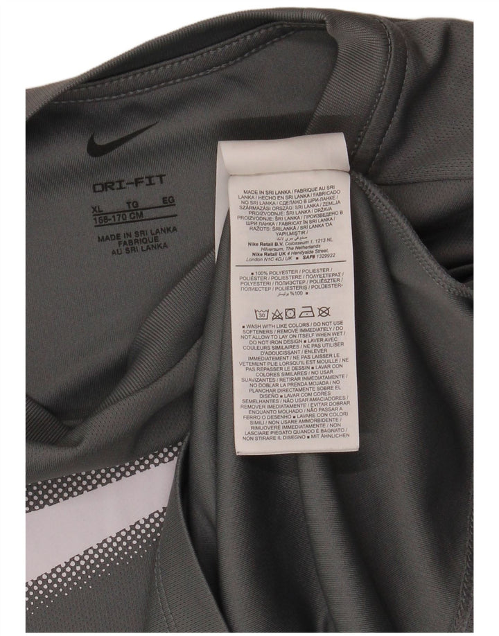 NIKE Camiseta Dri Fit Graphic para niño 13-14 años XL Gris Poliéster