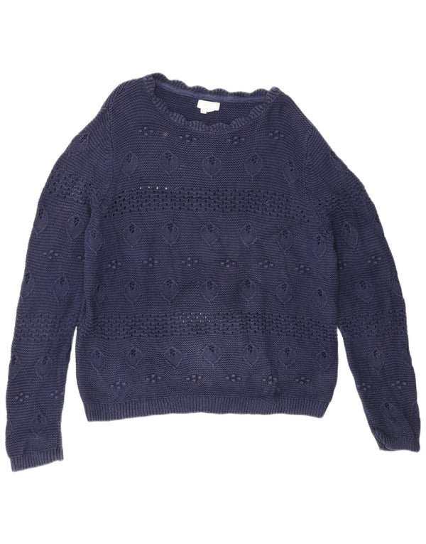 Suéter tipo jersey para mujer con cuello barco de Fat Face UK 44 Grande Azul marino Algodón
