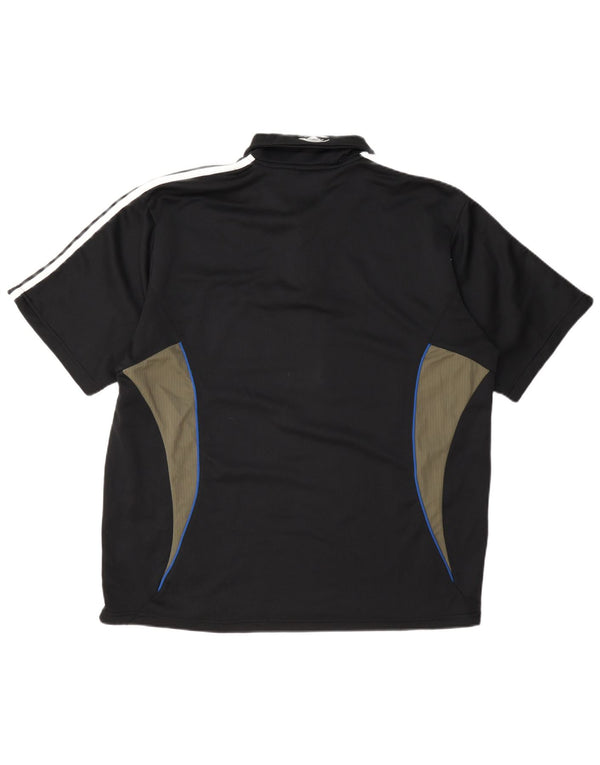 Adidas Mens Clima 365 Polo Shirt UK 44/46 Large Black Colourblock Polyester