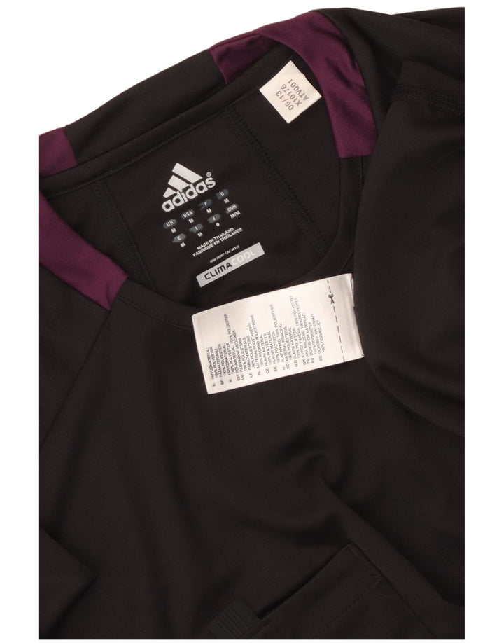 Adidas Hombre Climacool Camiseta Top Medio Negro Colorblock Poliéster