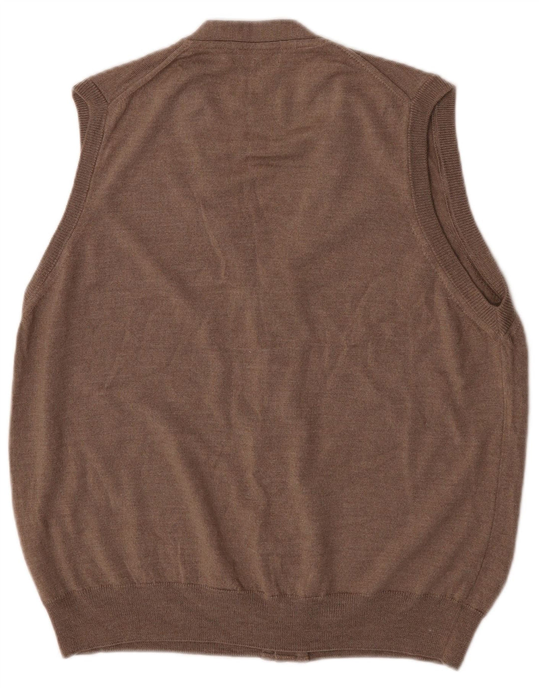 Marks & Spencer - Cárdigan sin mangas para hombre, talla grande, lana marrón