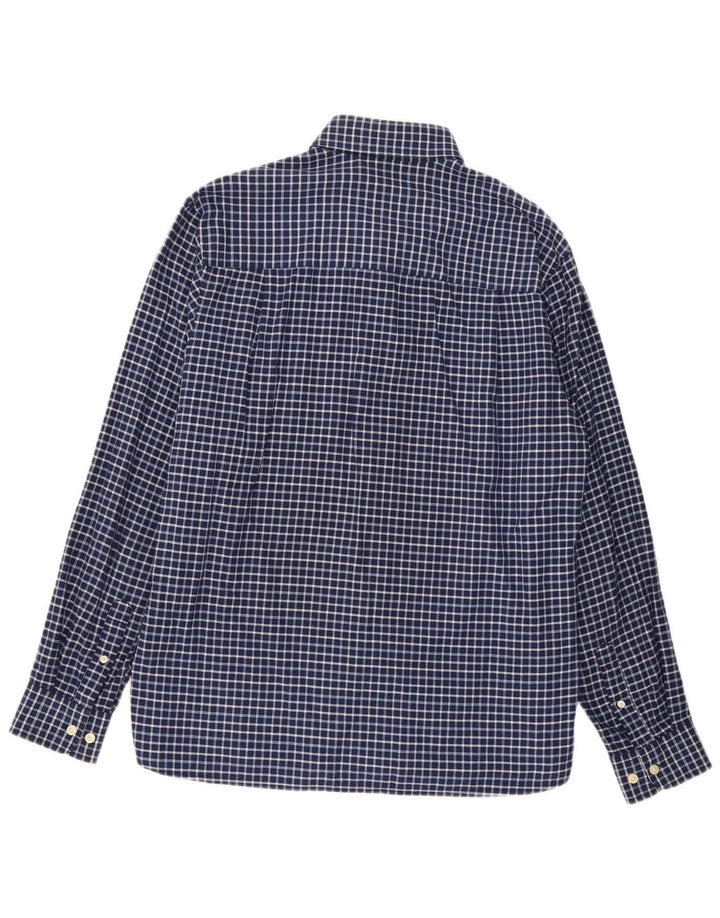 FRED PERRY Camisa para hombre Grande Azul marino Cuadros Algodón