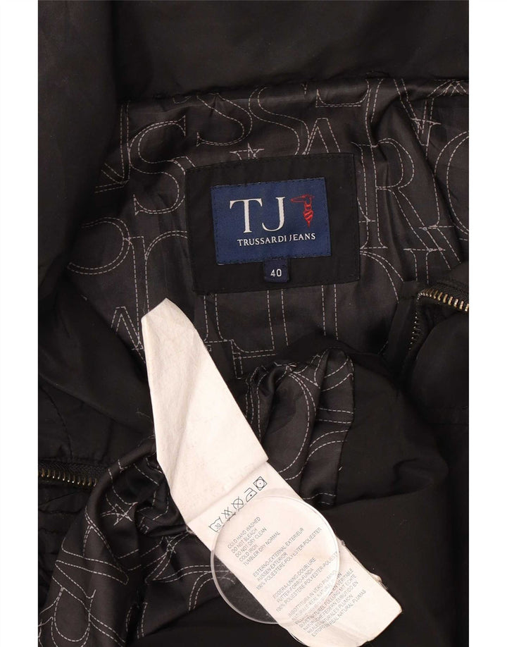 Abrigo Mujer Trussardi Jeans Acolchado IT 40 Small Negro Poliéster