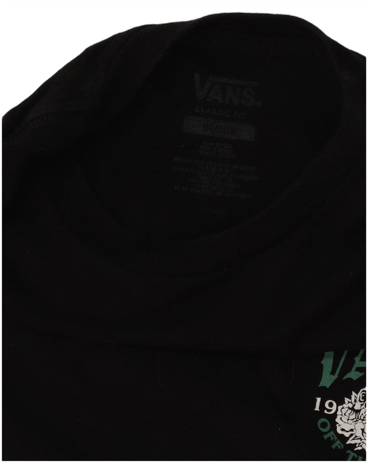 VANS Camiseta gráfica de corte clásico para hombre Top Medium Black Cotton