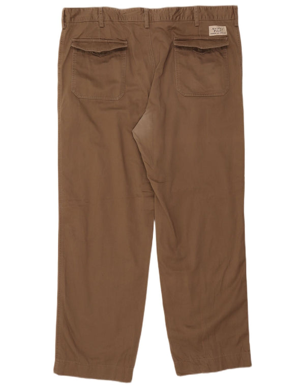Pantalones informales rectos Avirex para hombre W40 L31 Algodón beige