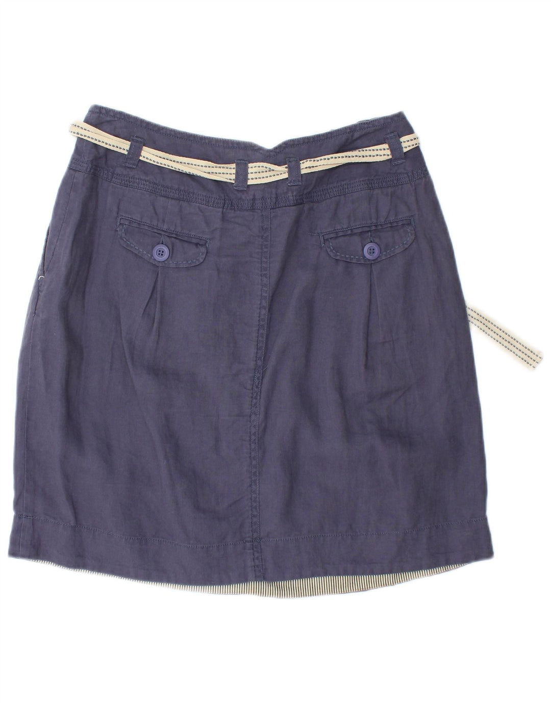 MONSOON Minifalda para mujer UK 10 Small W28 Lino azul marino
