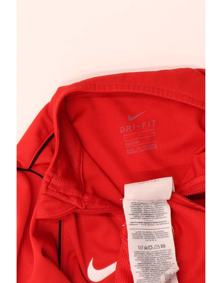 Nike Boys Dri Fit Chándal Top Chaqueta 8-9 años Pequeño Rojo Poliéster