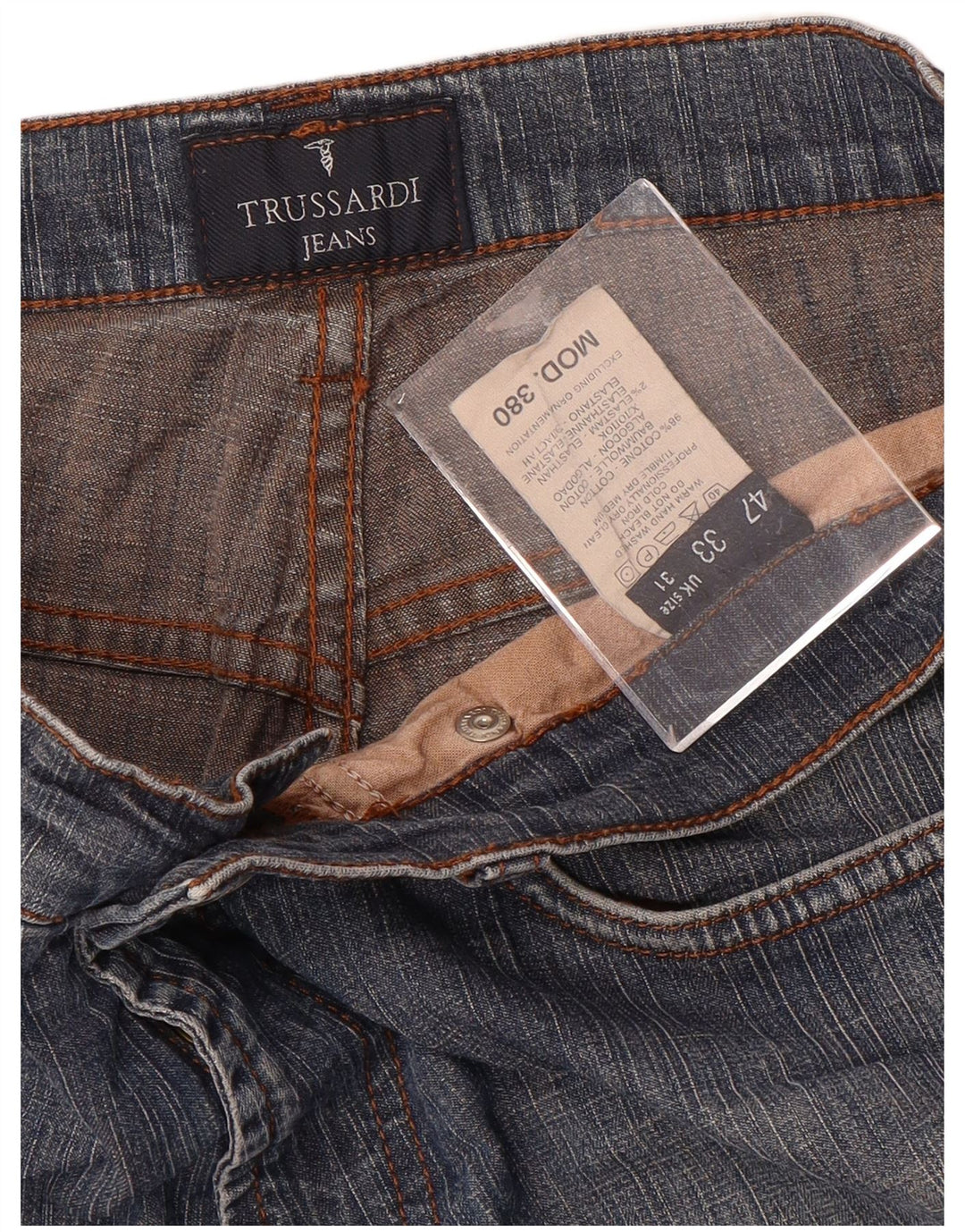 TRUSSARDI Mujer 380 Vaqueros Rectos IT 47 Grande W31 L32 Azul