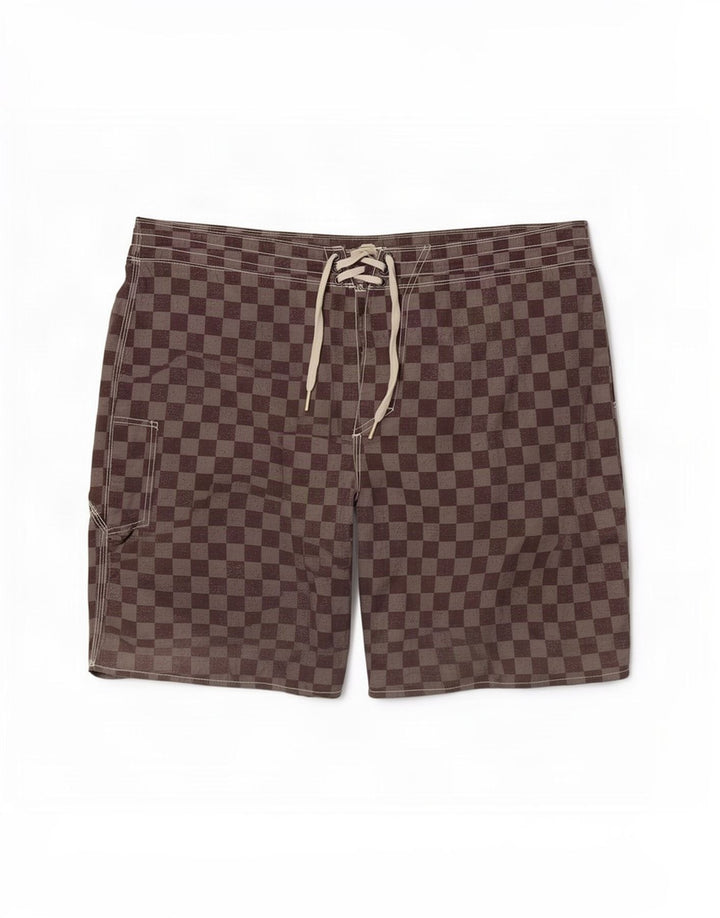Vans Hombre Bañador Corto Grande Gris Geométrico