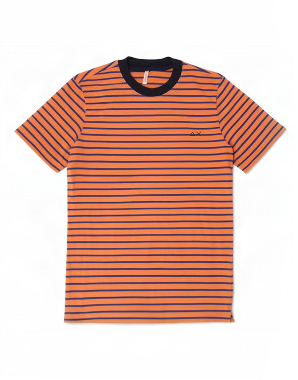 Sun68 Camiseta para niño Top 9-10 años Naranja Rayas Algodón