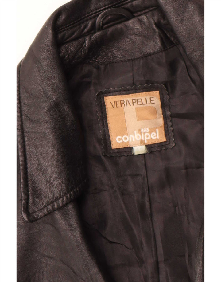 Chaqueta De Cuero Mujer Conbipel IT 44 Mediana Cuero Negro