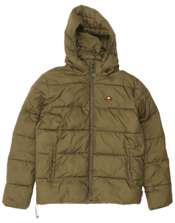 Chaqueta acolchada con capucha para hombre Ellesse UK 38 Poliéster verde medio