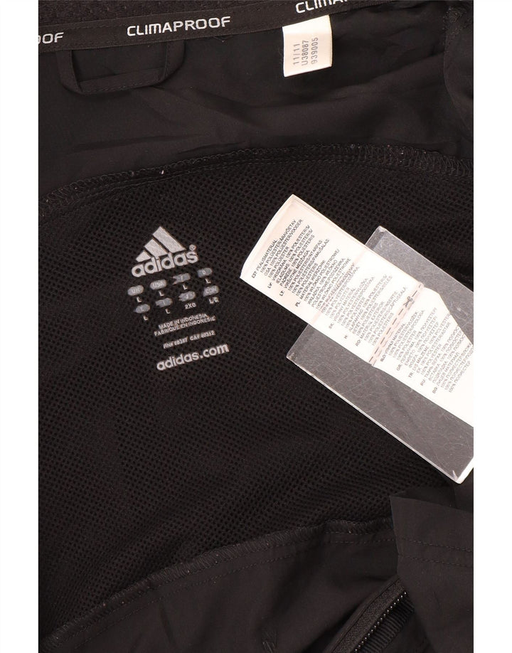 Adidas - Chaqueta impermeable gráfica para hombre, talla 40, poliéster negro grande