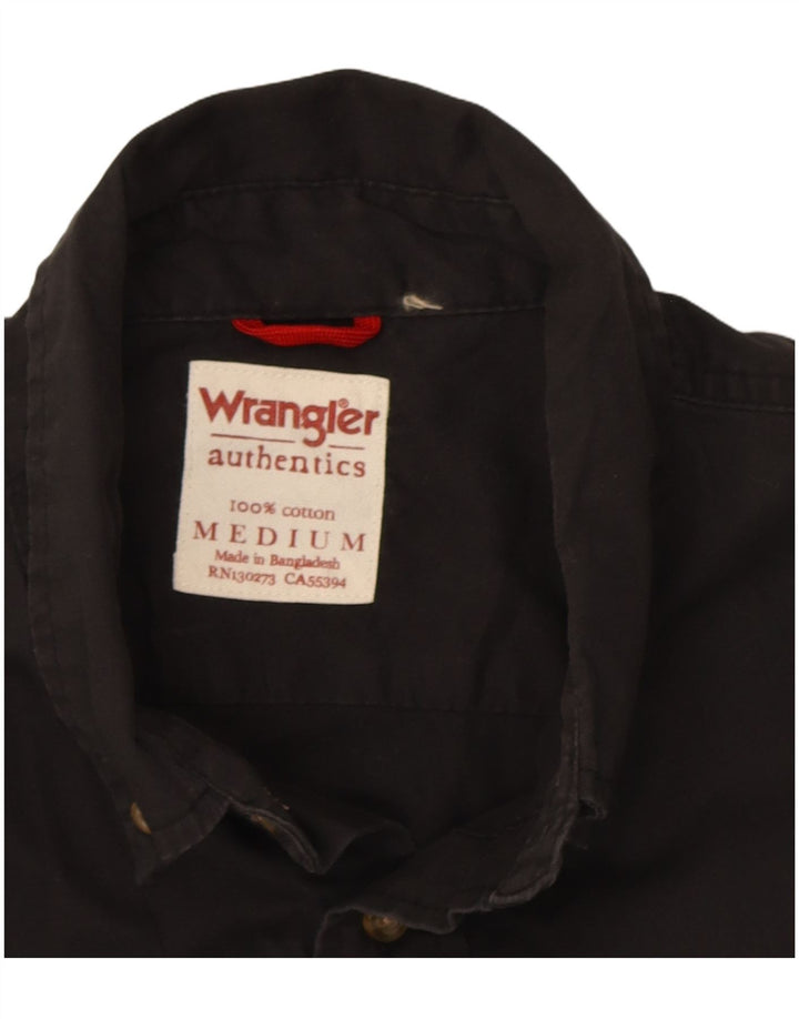 Wrangler Camisa De Manga Corta Para Hombre Algodón Negro Mediano