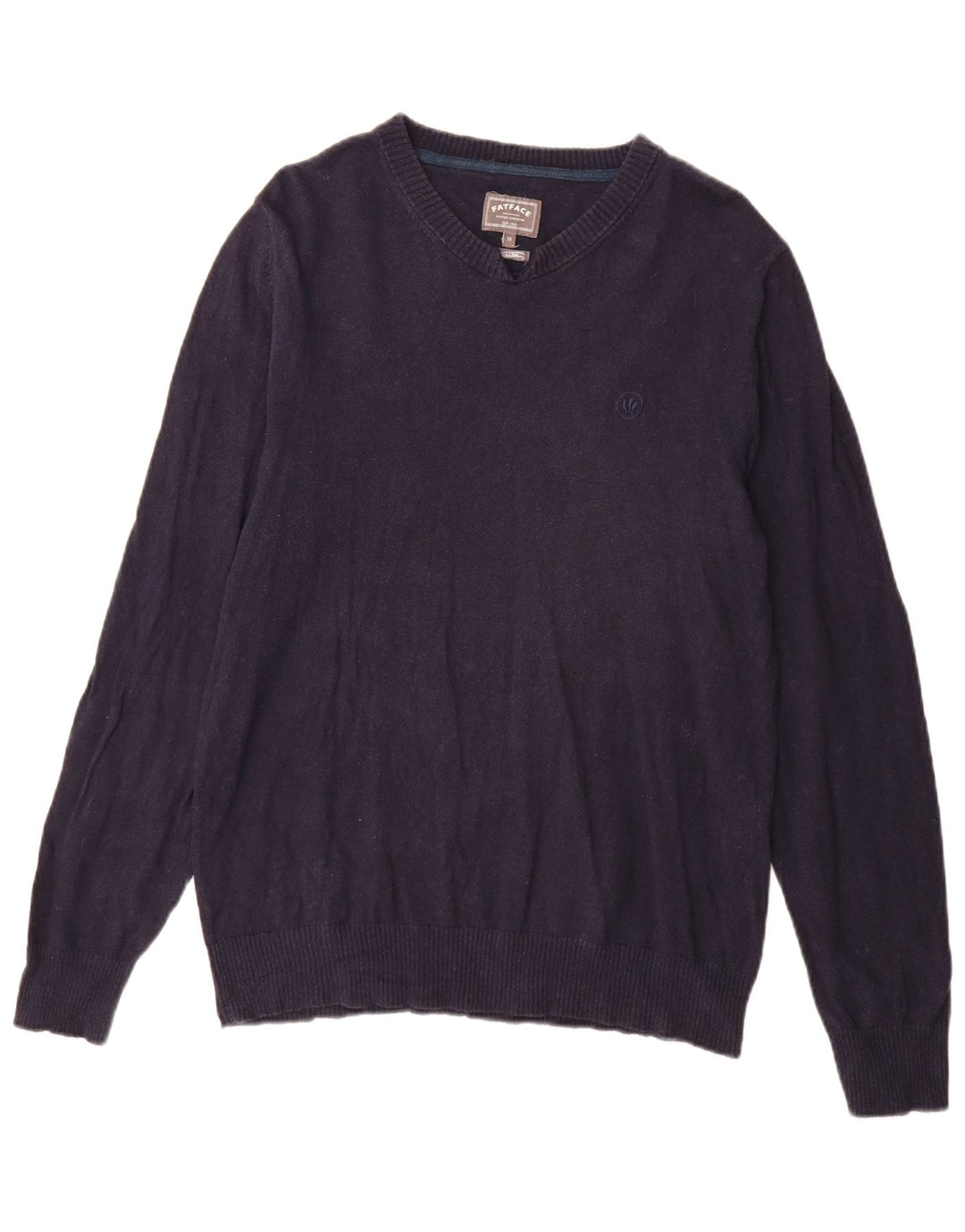 Jersey con cuello en V para hombre de Fat Face Algodón azul marino medio