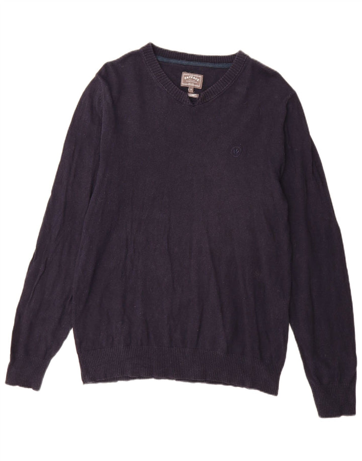 Jersey con cuello en V para hombre de Fat Face Algodón azul marino medio
